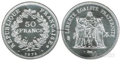 Francia 50 Franchi Hercule 1977 Argento .900 30g