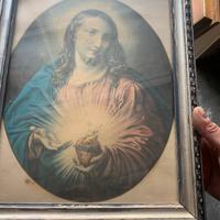 Quadro con cornice antico Sacro Cuore