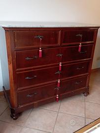 Cassettone comò piano in marmo Umbertino primi 900