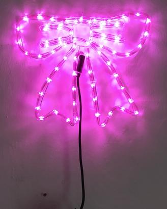 Insegna Neon LED a forma di Fiocco Rosa