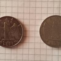 Lotto di 2 monete Regno 1 lit  serie Impero
