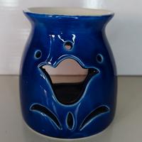 Bruciaessenze in ceramica blu