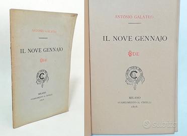 IL NOVE GENNAJO : ODE - ANTONIO GALATEO 1878