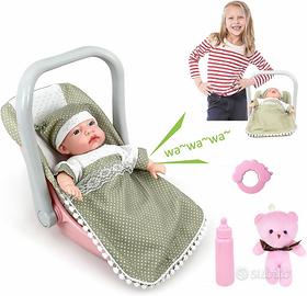 Bambola Bebè 12" Neonata+ Lettino ed accessori