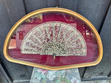 Ventaglio Antico Vittoriano in Pizzo e Seta