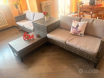 Salottino divani in rattan