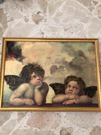 Capezzale con stampa anticata di puttini