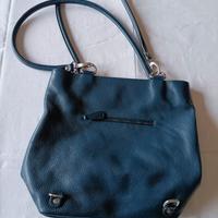 Borsa De Wan in pelle blu