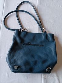 Borsa De Wan in pelle blu