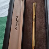 Penna a sfera Aurora Magellano dorata con custodia