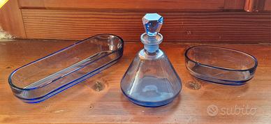 set da toilet blu art deco