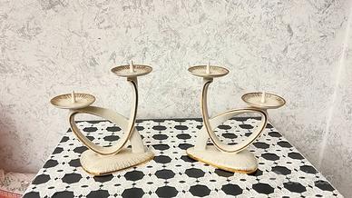 Coppia di candelabri vintage a due fiamme
