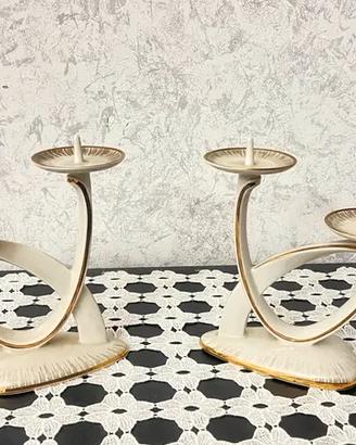 Coppia di candelabri vintage a due fiamme