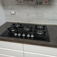 piano cottura gas in vetro 80 cm