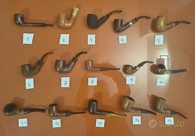 Collezione di pipe usate