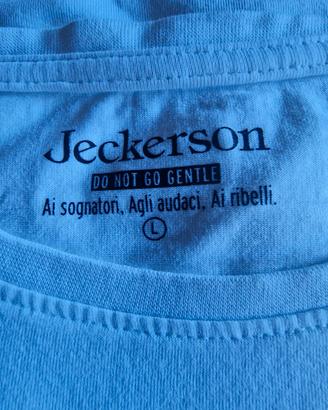 T-shirt Jeckerson bianca stampa laterale taglia L