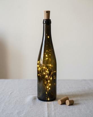 Bottiglia centrotavola luminosa, luci LED