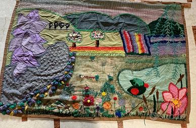 Arazzo decorativo opera darte tessile