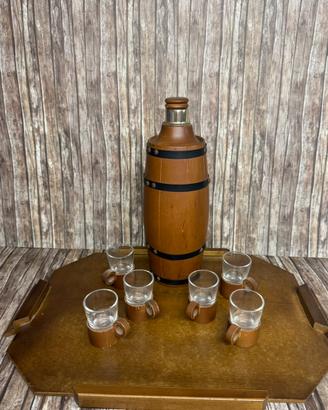 Set liquire/amaro a forma di botte