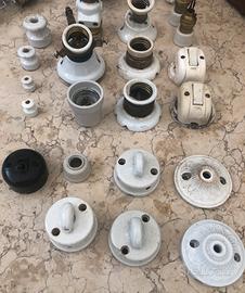 Blocco di portalampada in ceramica e varie