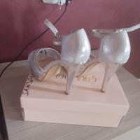 Sandali argento con plateau