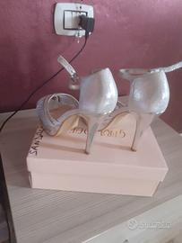 Sandali argento con plateau