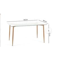 Tavolo rettangolare vetro temperato 140x80 cm