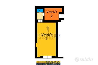 Locale con rampa e doppio accesso