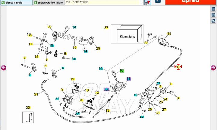 Cavo apertura Sella Scarabeo Light 250 AP8114499