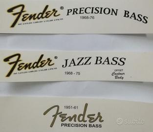 Fender bass Decal Headstock Waterslide