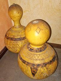 2 zucche Africane "Calabash" strumenti musicali.