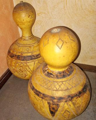 2 zucche Africane "Calabash" strumenti musicali.