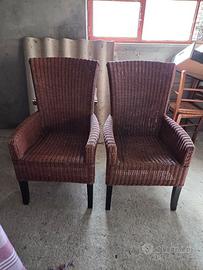 Poltrone midollino vintage