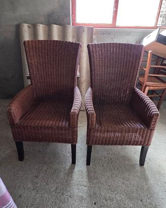 Poltrone midollino vintage
