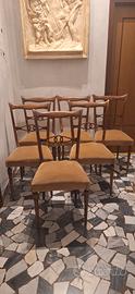 Set 6 sedie stile inglese anni 50/60