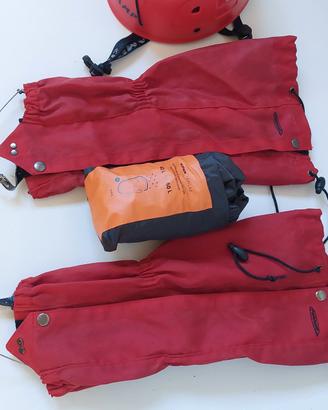 casco arrampicata cmp , ghette e rain cover