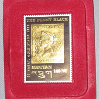 Francobollo Bhutan in Oro 22K