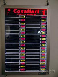 Insegna luminosa listino con telecomando prezzi