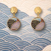 Orecchini Couture in cotone broccato giapponese 