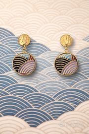 Orecchini Couture in cotone broccato giapponese 