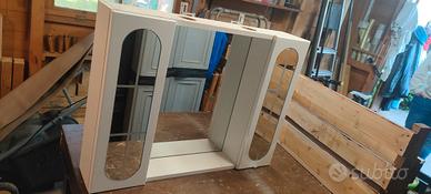 Mobiletto bagno con specchio più doppia anta