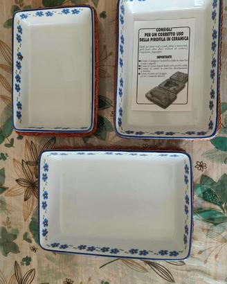 Set completo di pirofile rettangolari in ceramica