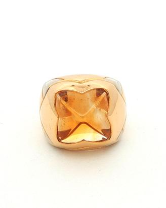 Anello BVLGARI Piramide in oro bicolore con quarzo