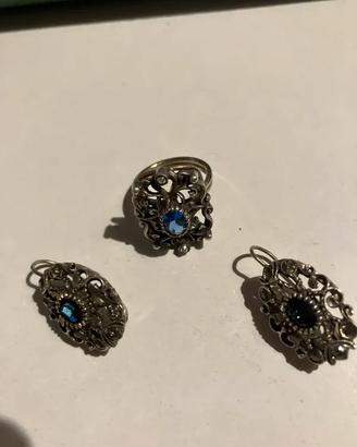 parure anello orecchini vintage