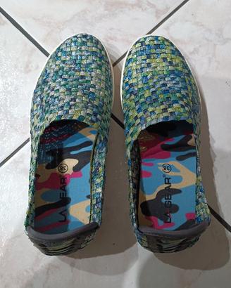 Scarpe basse da donna in tela colorate numero 38