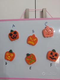 Set di 6 Magneti  zucca Halloween in Gesso 