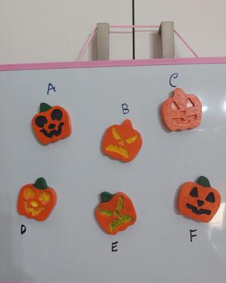 Set di 6 Magneti  zucca Halloween in Gesso 