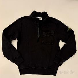 Felpa Stone Island con zip bambino 10 anni nera