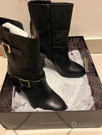 Stivali donna in pelle nera