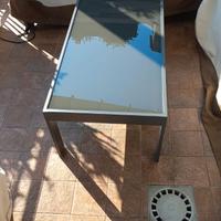 Tavolino da esterno alluminio e vetro